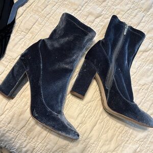 Sam Edelman blue gray velvet boots.9/39